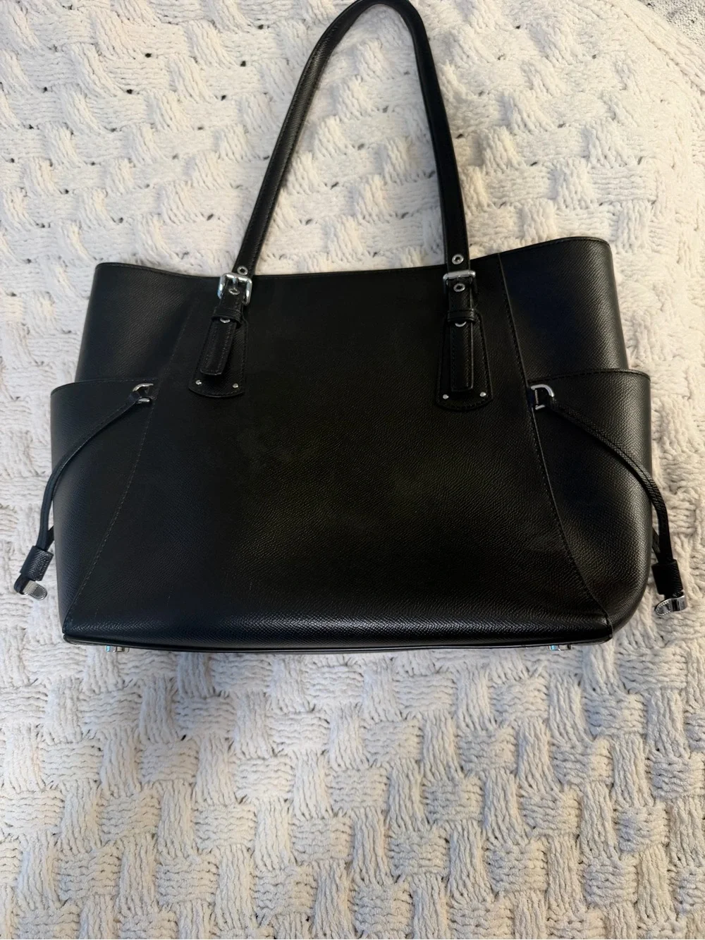 Michael Kors Black Saffiano Tote with Shoulder Straps